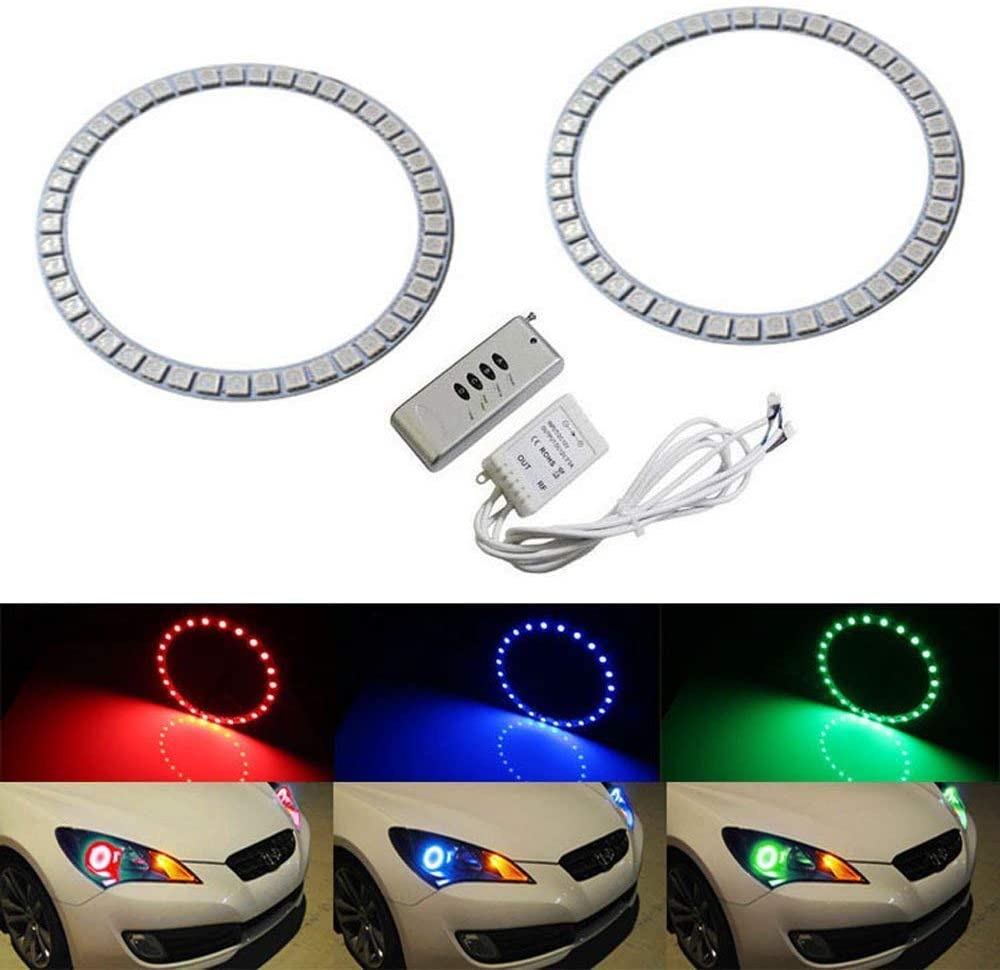 RGB Multi-Color LED Angel Eyes Halo Rings For 2010-up Hyundai Genesis ...