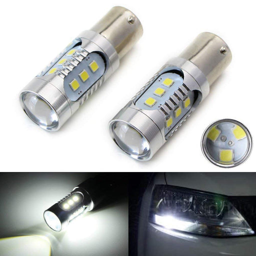 15-SMD 360-Degree Shine 1156 LED Bulbs For Turn Signal, Tail/Brake Light, Backup/Reverse or Daytime Running Light/DRL-iJDMTOY