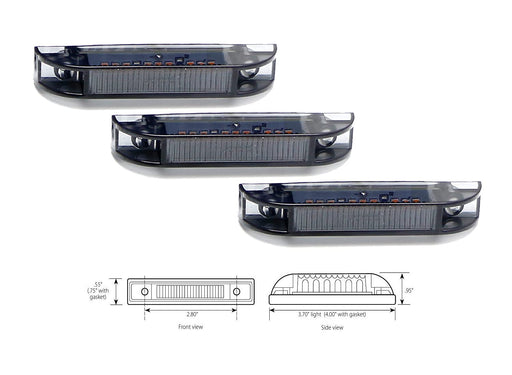 3pc Smoked Lens White LED Raptor Style Grille Running Lights For 2014-21 Tundra