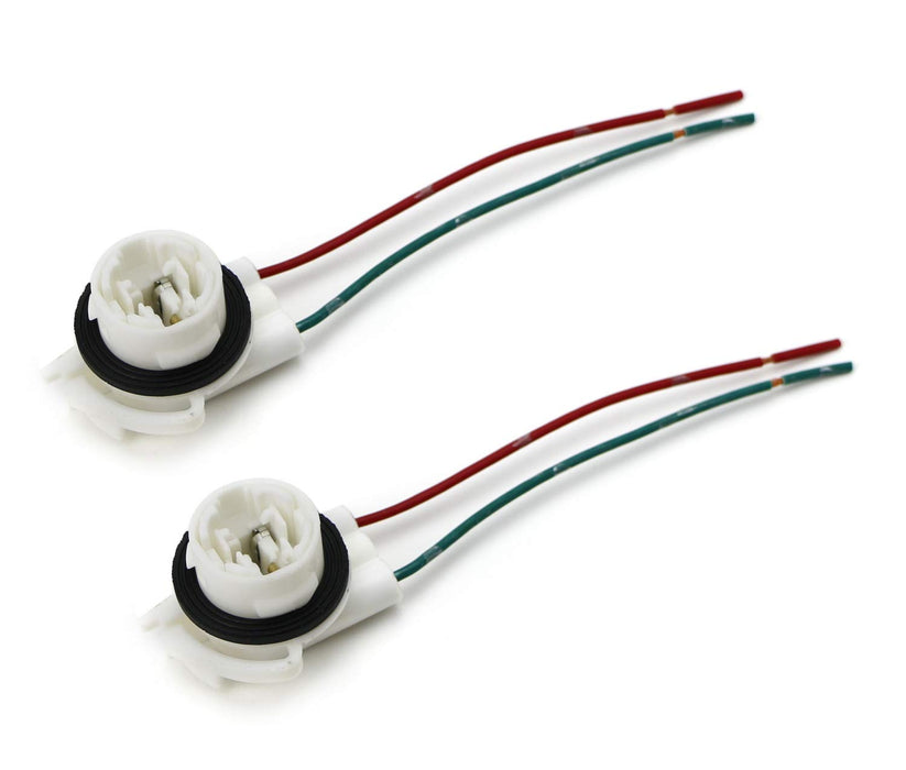 3156 2-Wire Harness Pre-Wired Sockets For Repair, Replacement, Install LED Bulbs For Turn Signal Lights, DRL Lamps or Taillights-iJDMTOY
