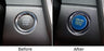 Blue Keyless Engine Push Start Button Cover For 14+ Lexus IS GS ES RC, 16+ RX NX