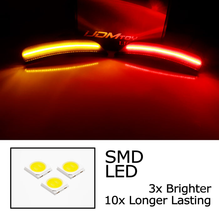 Smoke Lens Amber/Red Full LED Wheel Arch Side Marker Lamps For Chrysler Pacifica