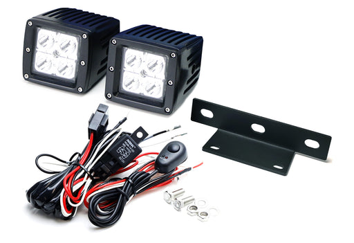 Above Spare Tire Dual 20W LED Pod Light Kit + Bracket/Relay For Jeep Wrangler JK
