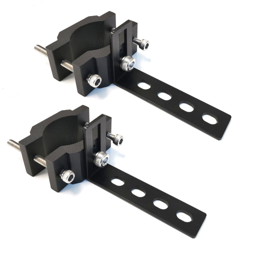 (2) 0.7-2.25" Size Adjustable Tube Clamps w/ L-Shape Aux Light Mounting Brackets