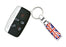 Britain Flag Blue/Red UK Union Jack Color Stripe Chrome Badge Keychain Ring