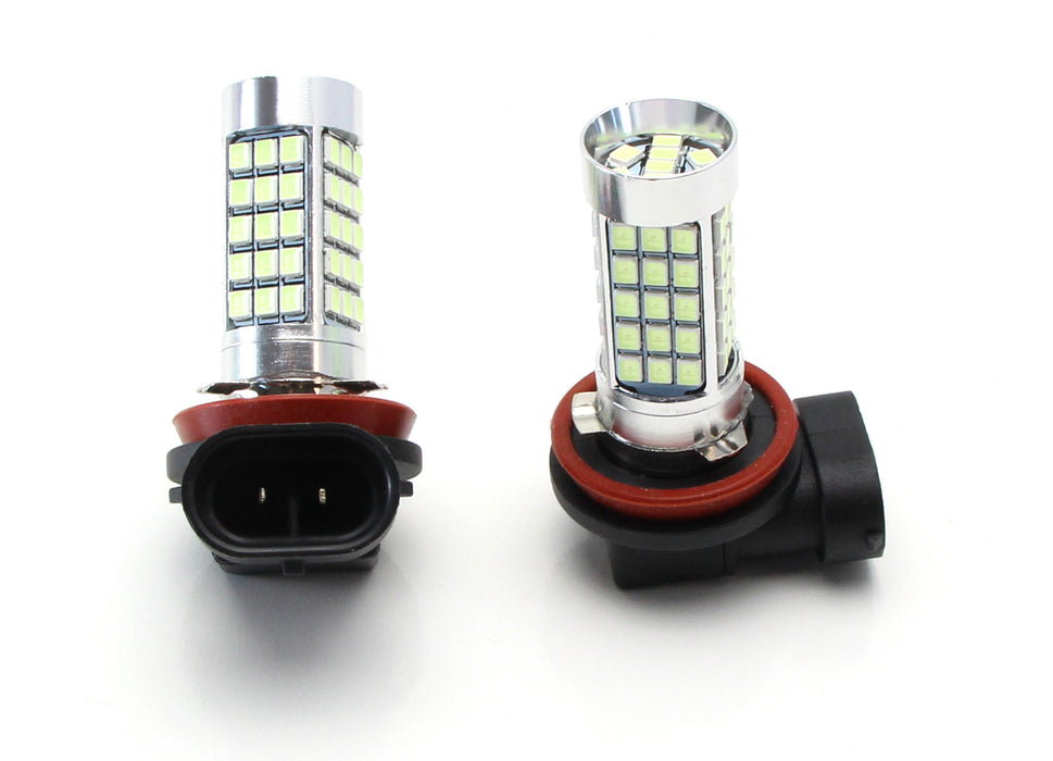 X-Bright White 69-SMD H11 H8 LED Bulbs w/ Reflector Mirror Design For Fog Lights