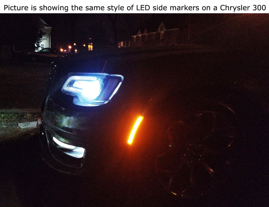 Clear Lens Amber/Red Full LED Wheel Arch Side Marker Lamps For Chrysler Pacifica