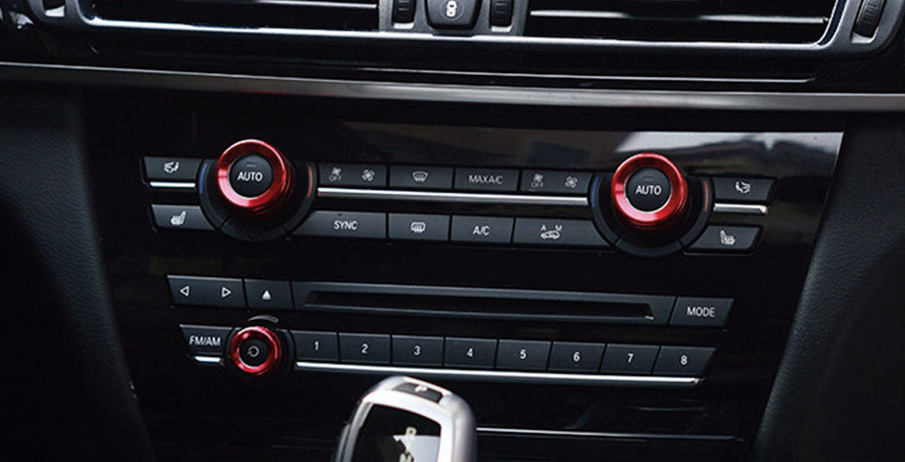 Red AC Climate Control Radio Volume Knob Ring Covers For BMW X5 X6 F15 —  iJDMTOY.com