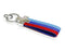 M-Colored Stripe Nylon Band w/ Inner Leather Key Chain Keychain Ring For Bimmer