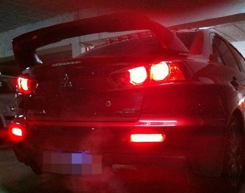 Smoked Lens LED Bumper Reflectors For Mitsubishi Lancer Taillight Brake Lights