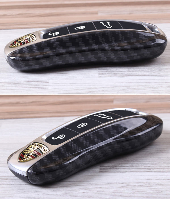 Carbon Plastic Key Fob Side Shell Cover For 17-up Porsche Panamera, 19+ Cayenne