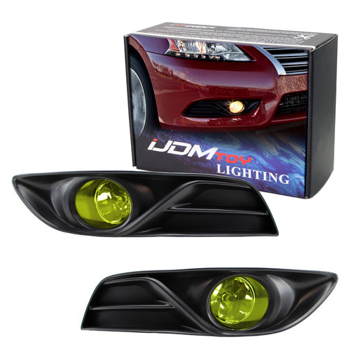 Yellow Lens Fog Lights Foglamps w/ H11 Halogen Bulbs For 2013-2015 Nissan Sentra