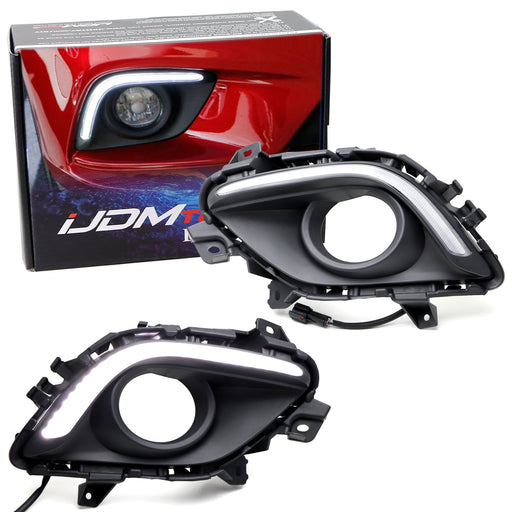 Direct Fit JDM 15W Fiber Optics LED Daytime Running Lights For 2014-2016 Mazda6