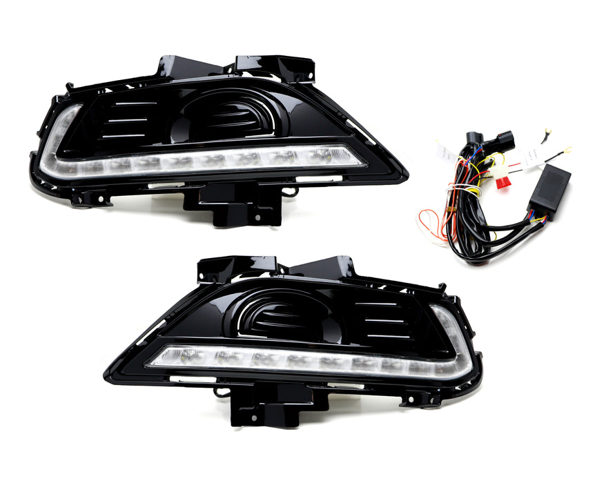 Direct Fit 16-LED Daytime Running Lights DRL Fog Lamps Kit For 13-16 Ford Fusion
