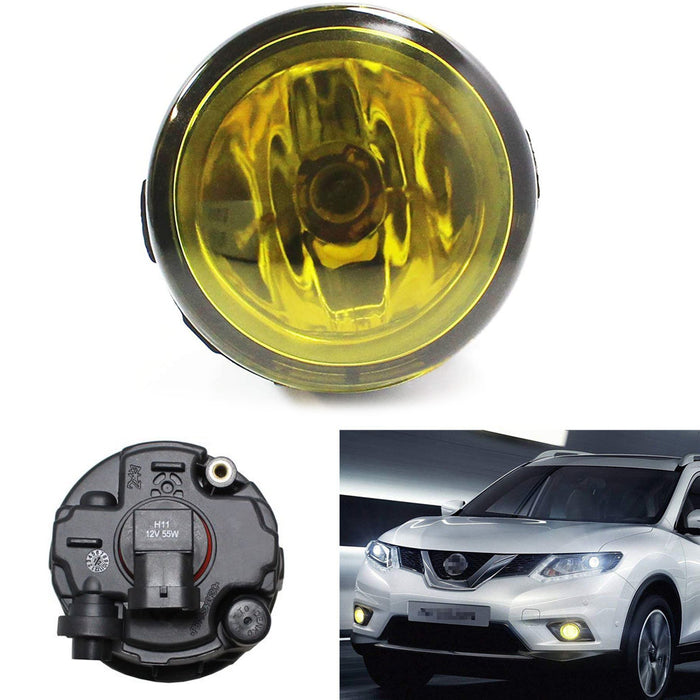 1) Yellow Lens Fog Light Lamp Replacement w/H11 Halogen Bulb For Nissan Infiniti