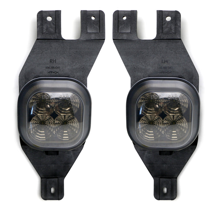 Full 2x2 LED Fog Lights w/ Foglight Bezels, Wires For Ford F250 F350 F450 F550
