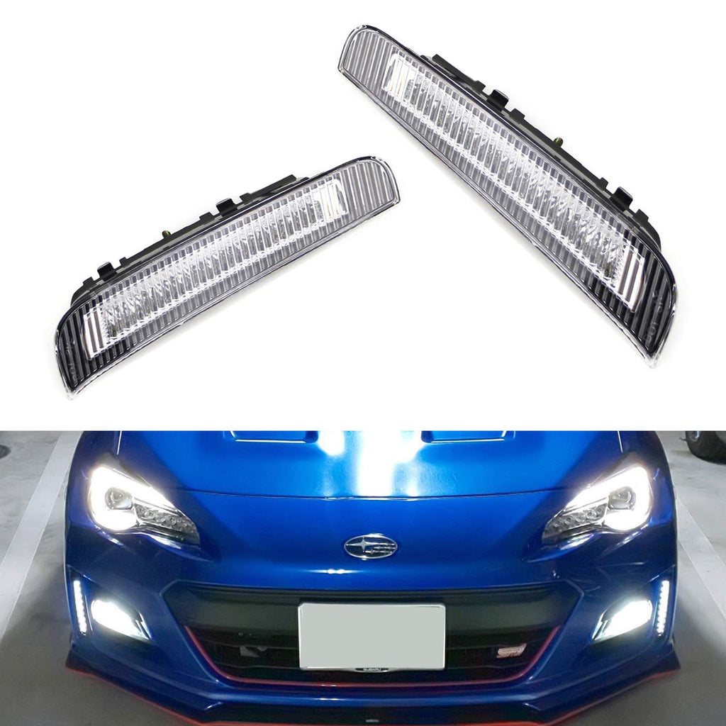 JDM Style Clear Lens White LED Daytime Running Lights For 2017-21