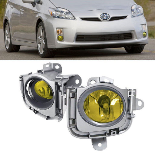 Complete Yellow Lens Fog Light Kit w/Bezel Covers,Wirings For 10-11 Toyota Prius