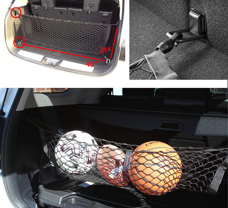 40x20" Elastic Double-Layer Nylon Trunk Cargo Storage Net For Small/Mid Car SUV