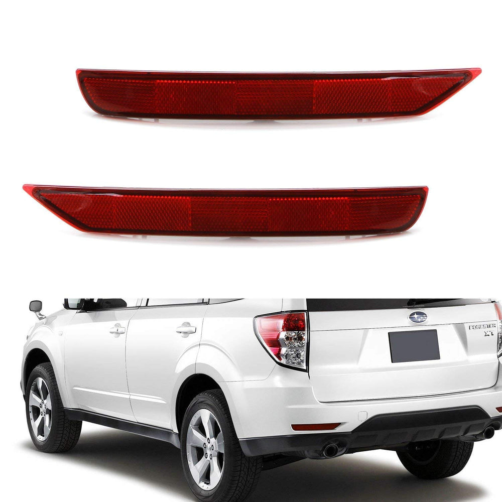 Red or Smoked Lens Rear Bumper Reflector Lenses For 2009-2018 Subaru Forester, OE-Spec LH RH Assembly-iJDMTOY
