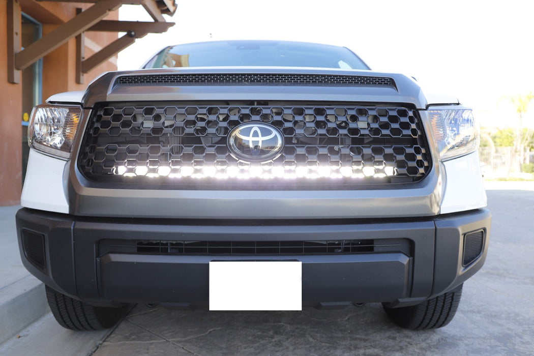 Behind Grille Mount 40" LED Light Bar Kit For 2014-up Toyota Tundra, Includes (1) 240W High Power LED Lightbar, Mesh Grill Mounting Brackets & On/Off Switch Wiring Kit-iJDMTOY