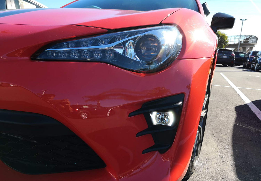 LED Daytime Running Driving Fog Light Kit For 2017-up Toyota 86, Includes OEM Style CREE LED Halo DRL Fog Lamps, Foglight Bezel Covers & Switch Wiring Kit-iJDMTOY