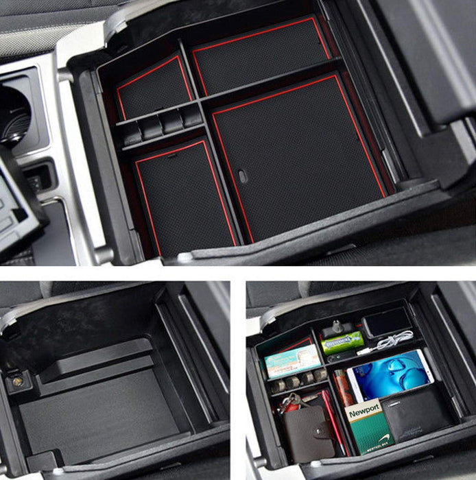 Center Console Organizer Compartment Box w/Inside Mats For 2015-20 Ford F-150