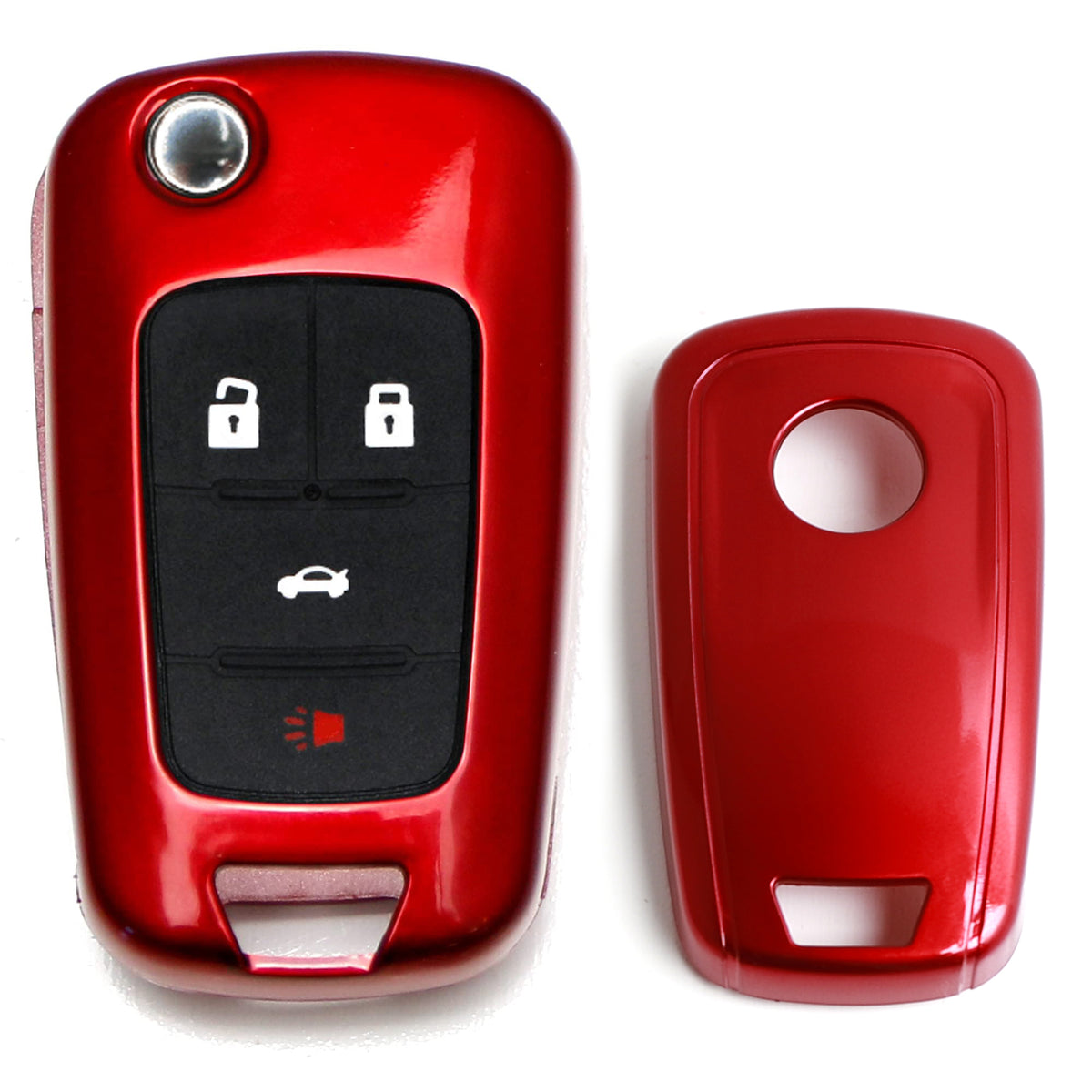 Exact Fit Glossy Red Smart Key Fob Shell Cover For Chevrolet GMC 3 4 5