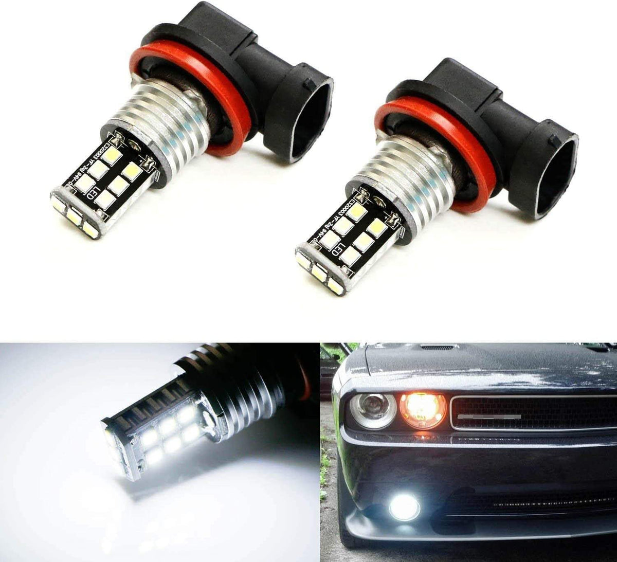 Xenon White 15SMD High Power H11 H8 LED Bulbs For Fog Lights Driving