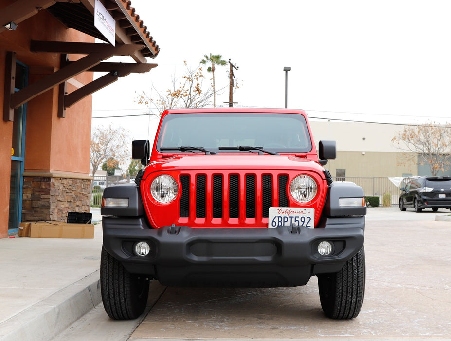 No Drill Required Front License Plate Mounting Bracket Relocator For 2018-up Jeep Wrangler JL-iJDMTOY