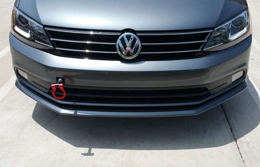 Red Track Racing Style Tow Hook Ring For 2011-2018 6th Gen Volkswagen Jetta (MK6), Made of Lightweight Aluminum-iJDMTOY