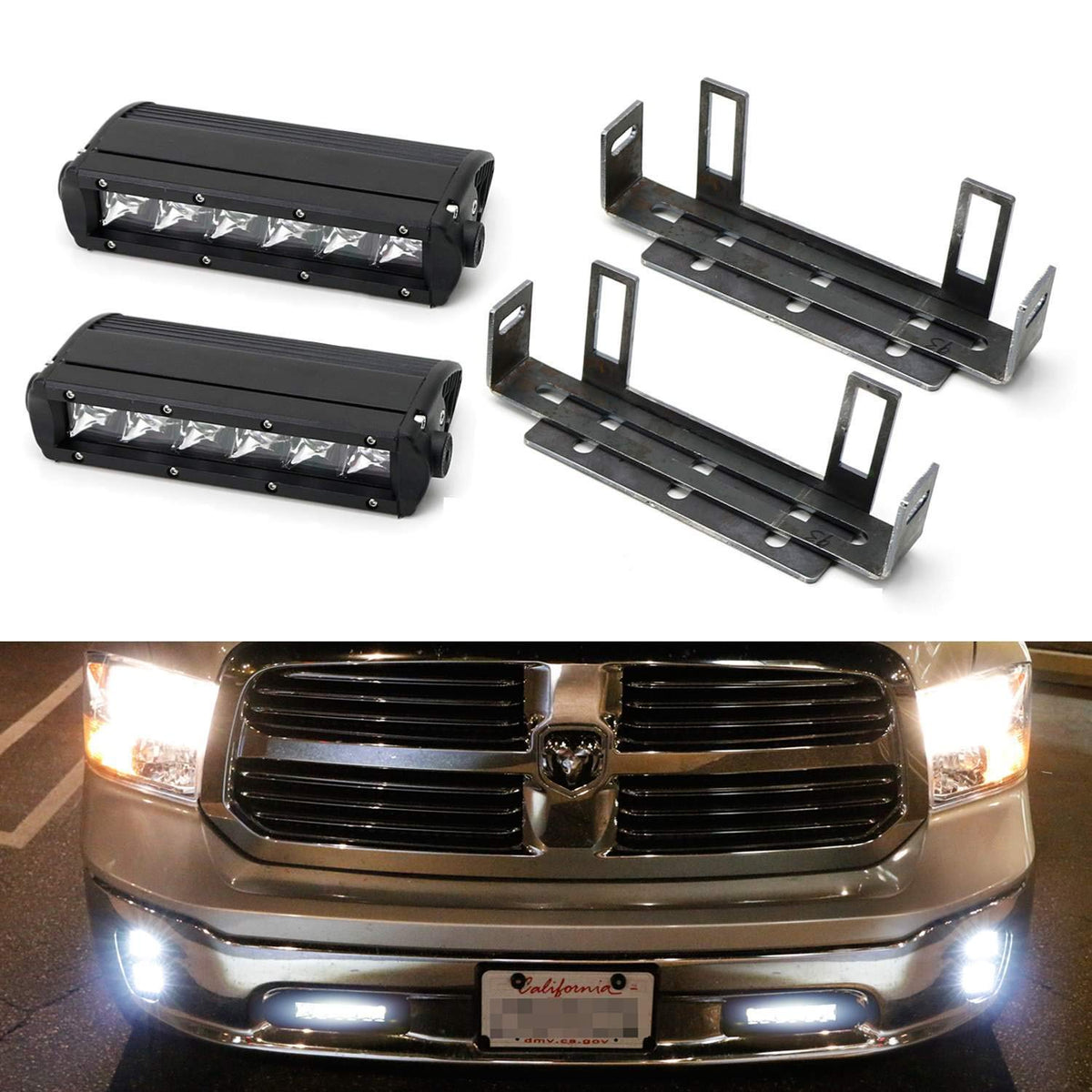 Lower Bumper Mount LED Light Bar w/ Bracket, Wiring For 11-18 Dodge RA —  iJDMTOY.com