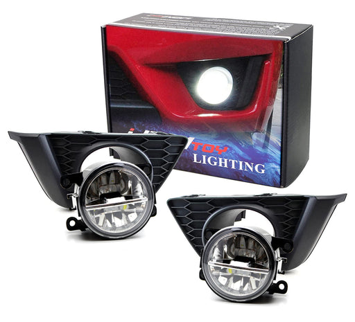 Complete CREE XB Projector Fog Lights with Bezel Covers, Wiring For Honda FIT