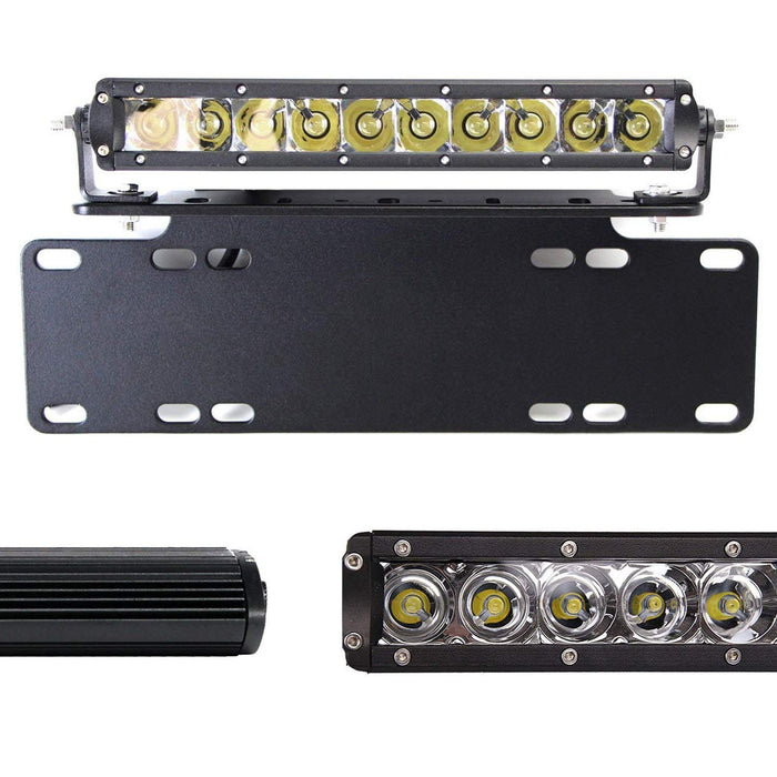 Front License Plate 50W LED Light Bar Kit Universal Fit For Many Truck SUV Car etc. Includes (1) High Power CREE LED Lightbar, Front License Plate Mounting Bracket & Relay Switch Wiring Kit-iJDMTOY