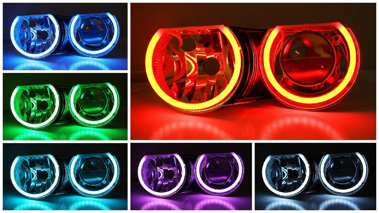 thumbnail image 2 of CHS RGB Multi-Color Halo Kit For Jeep Liberty 2008-2013 – 12V, Front Headlight Halo Rings, CHS-JE-LI0813-V3H 2 of 6