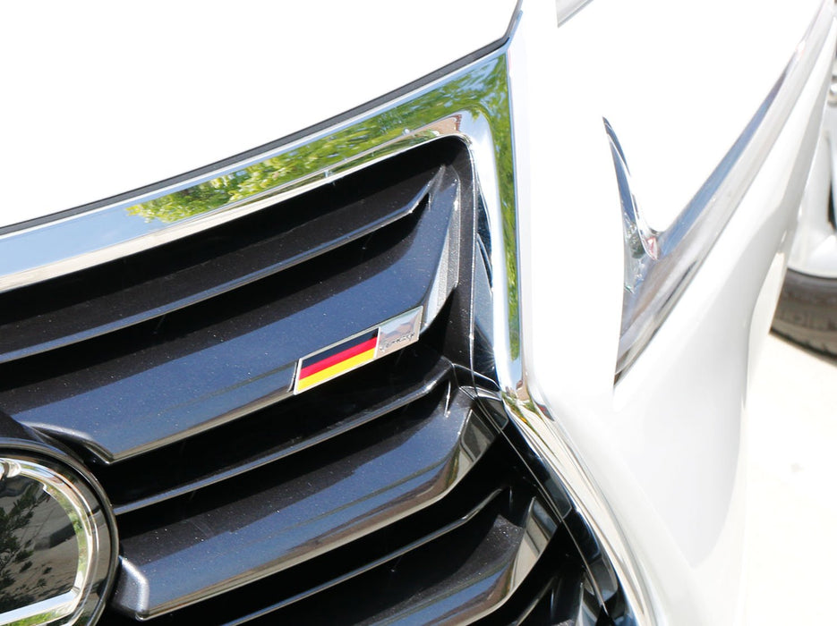 Aluminum Plate Germany Flag Emblem Badge For Germany Car Front Grille, Side Fenders, Trunk, Dashboard Steering Wheel, etc-iJDMTOY