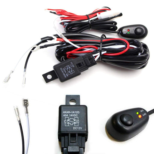 6ft Long LED Light Bar Relay Wiring Harness w/LED Indicator Light On-Off Switch
