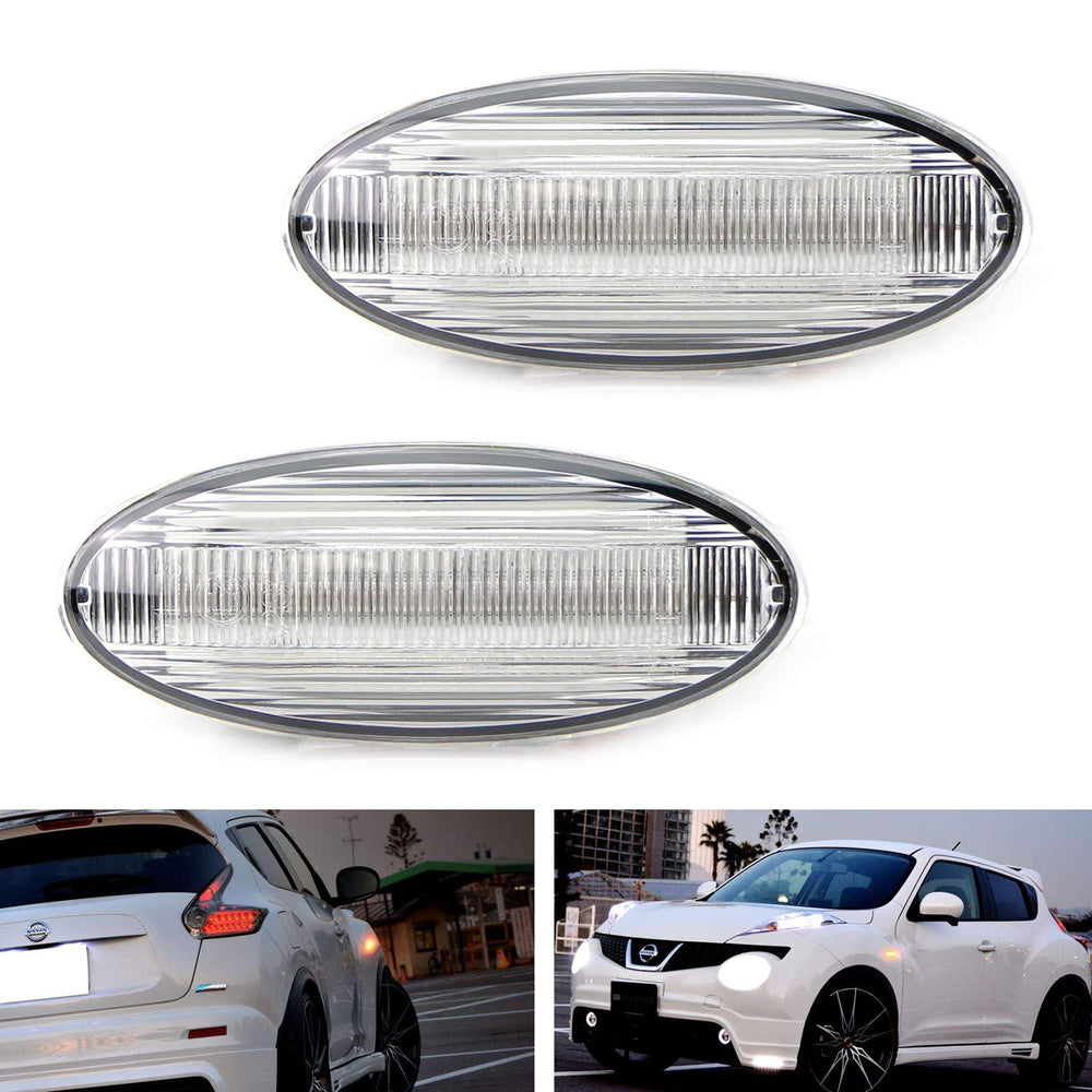 Amber Full LED Front Side Marker Lights For Nissan Juke Cube Leaf, Powered by 20-SMD LED, Replace OEM Sidemarker Lamps-iJDMTOY
