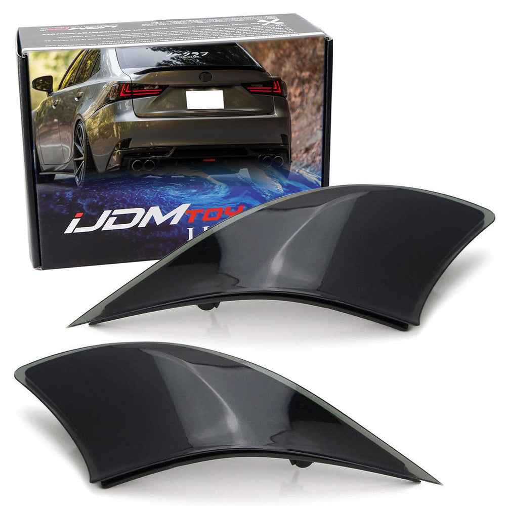 Smoked Lens Rear Bumper Reflector Lenses For 2014-2020 Lexus IS IS250 IS300 IS350 IS200t IS-F, OE-Spec LH RH Assembly