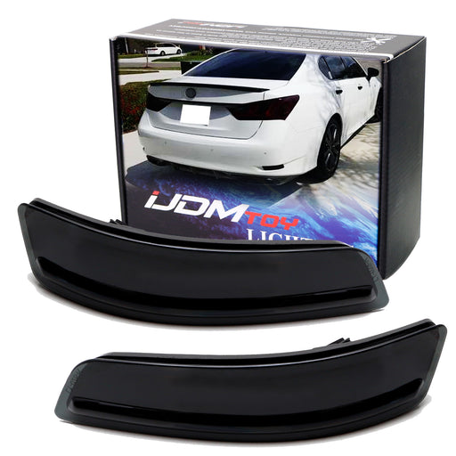 Smoked Tinted Lens Rear Bumper Reflector Lens Covers For 13-18 Lexus ES 13-20 GS