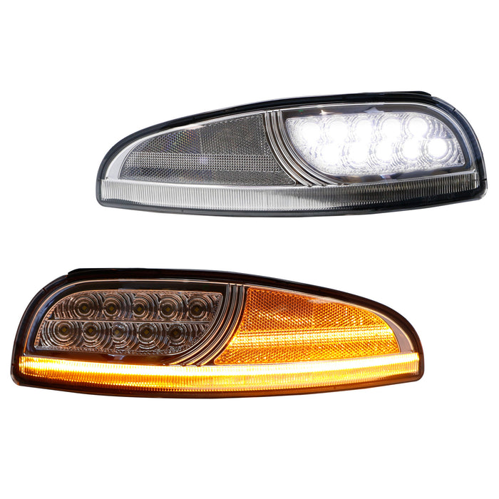 GLOFE Switchback LED Bulbs For 1997–2004 Corvette C5 – 3157, DRL/Turn Signal, White & Amber