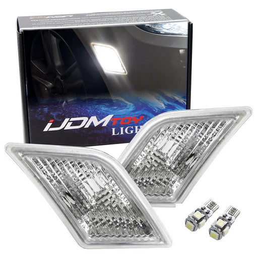 Clear Lens White LED Side Marker Lamps For 08-11 Mercedes W204 Pre-LCI C-Class