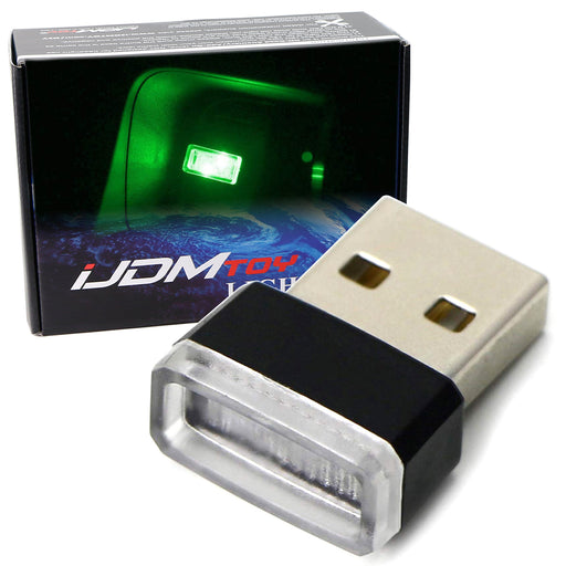 (1) Emerald Green USB Plug-In Miniature LED Car Interior Ambient Lighting Kit