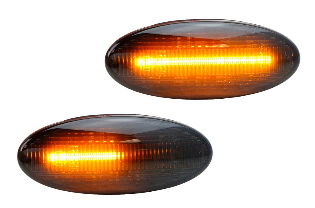 Smoked Fender Sequential LED Amber Side Marker Lights For Nissan Juke Cube Leaf
