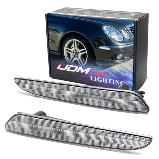 Clear Lens Amber Full LED Side Marker Lamps For 2007-09 Mercedes W211 E-Class 4d