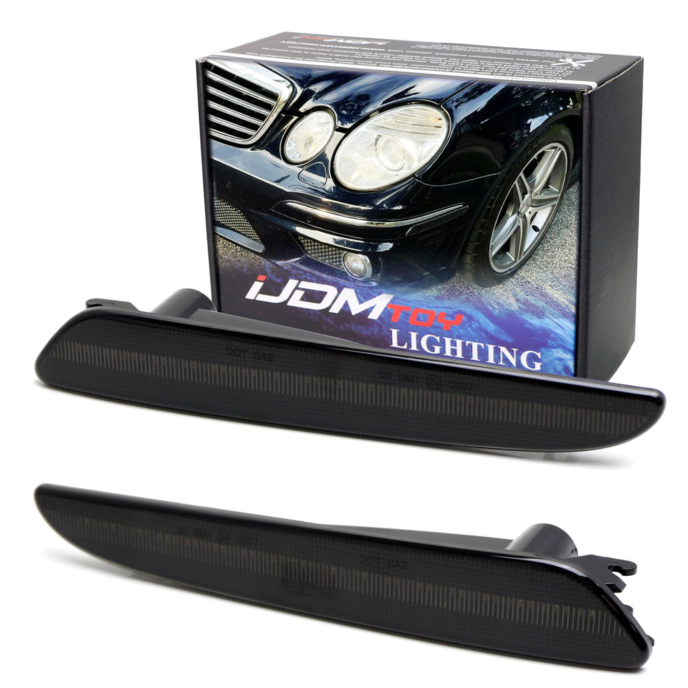 Smoke Lens White Full LED Side Marker Lamps For 2007-09 Mercedes W211 E-Class 4d