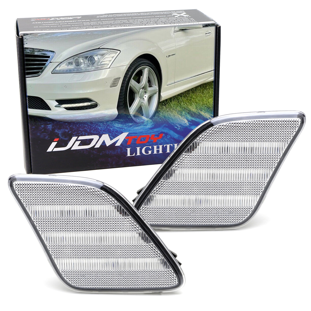 Clear Lens Amber LED Strip Style Side Marker Lights For 2010-13