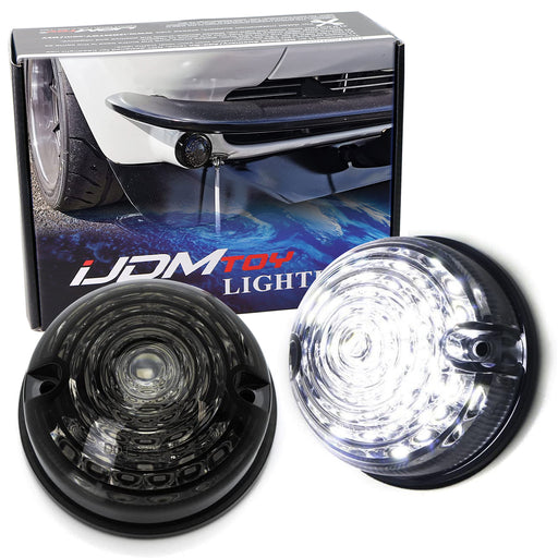 Flush Mount Smoke Lens White LED Side Markers/Signal Lamps For Classic 50 60 Car