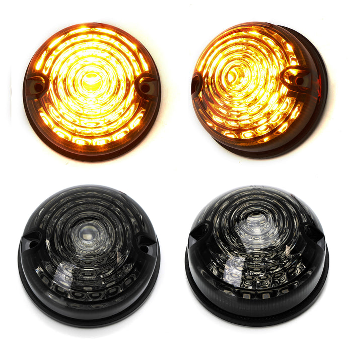 Flush Mount Smoke Lens Amber LED Side Markers/Signal Lamps For Classic 50 60 Car
