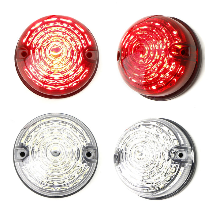 Flush Mount Clear Lens Red LED Taillight/Turn Signal Lamps For Classic 50 60 Car